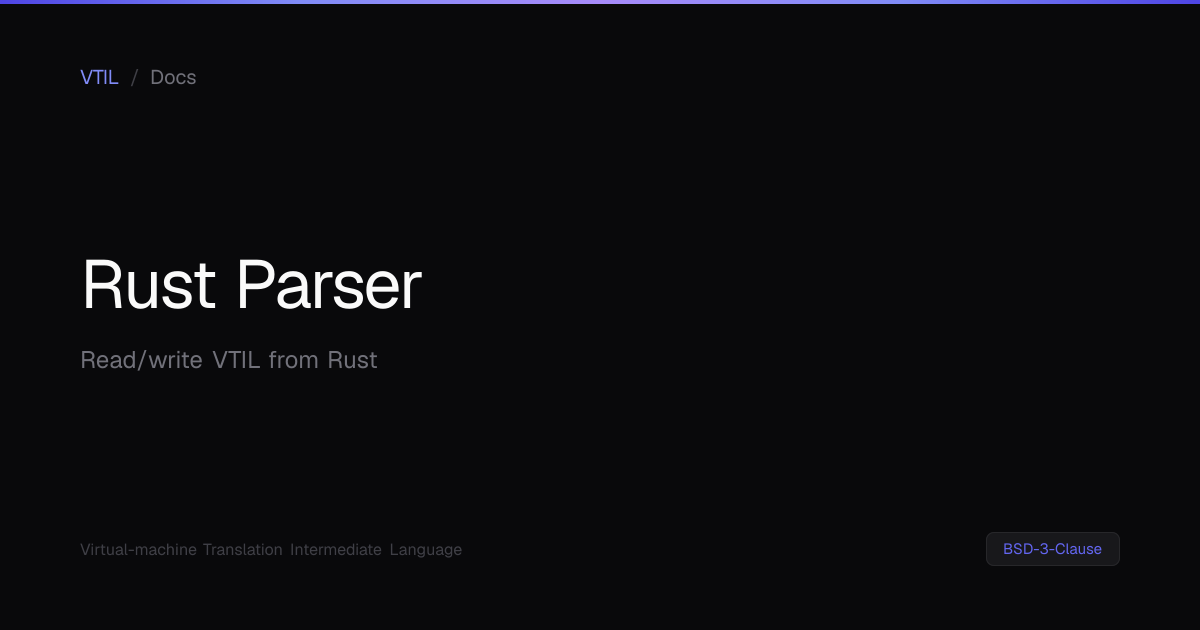 Rust Parser | VTIL