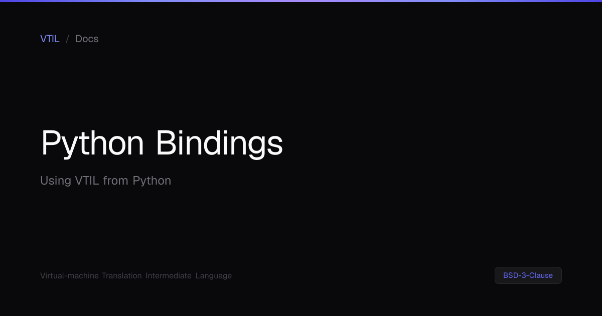 Python Bindings | VTIL