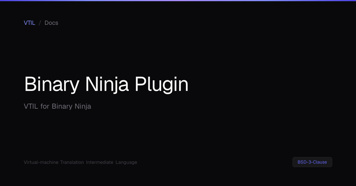 Binary Ninja Plugin | VTIL